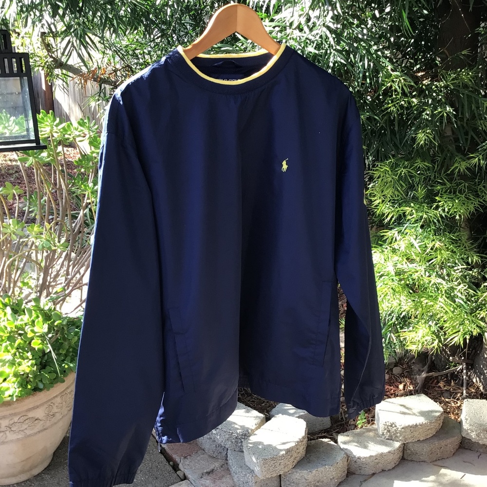 POLO GOLF BY RALPH LAUREN MENS BLUE XXL PULLOVER WINDBREAKER